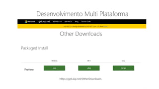 MVP Open Day
2014
Desenvolvimento Multi Plataforma
https://get.asp.net/OtherDownloads
 