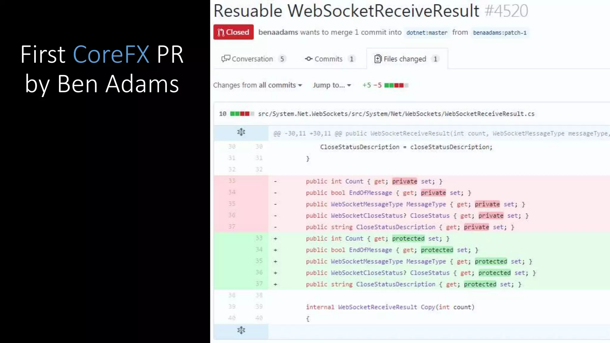 First CoreFX PR
by Ben Adams
 