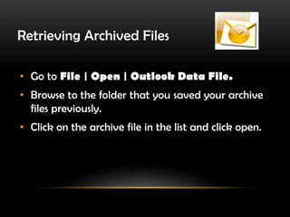 Creating Folders/SubfoldersShow the folder list by going to   view | folder list. 