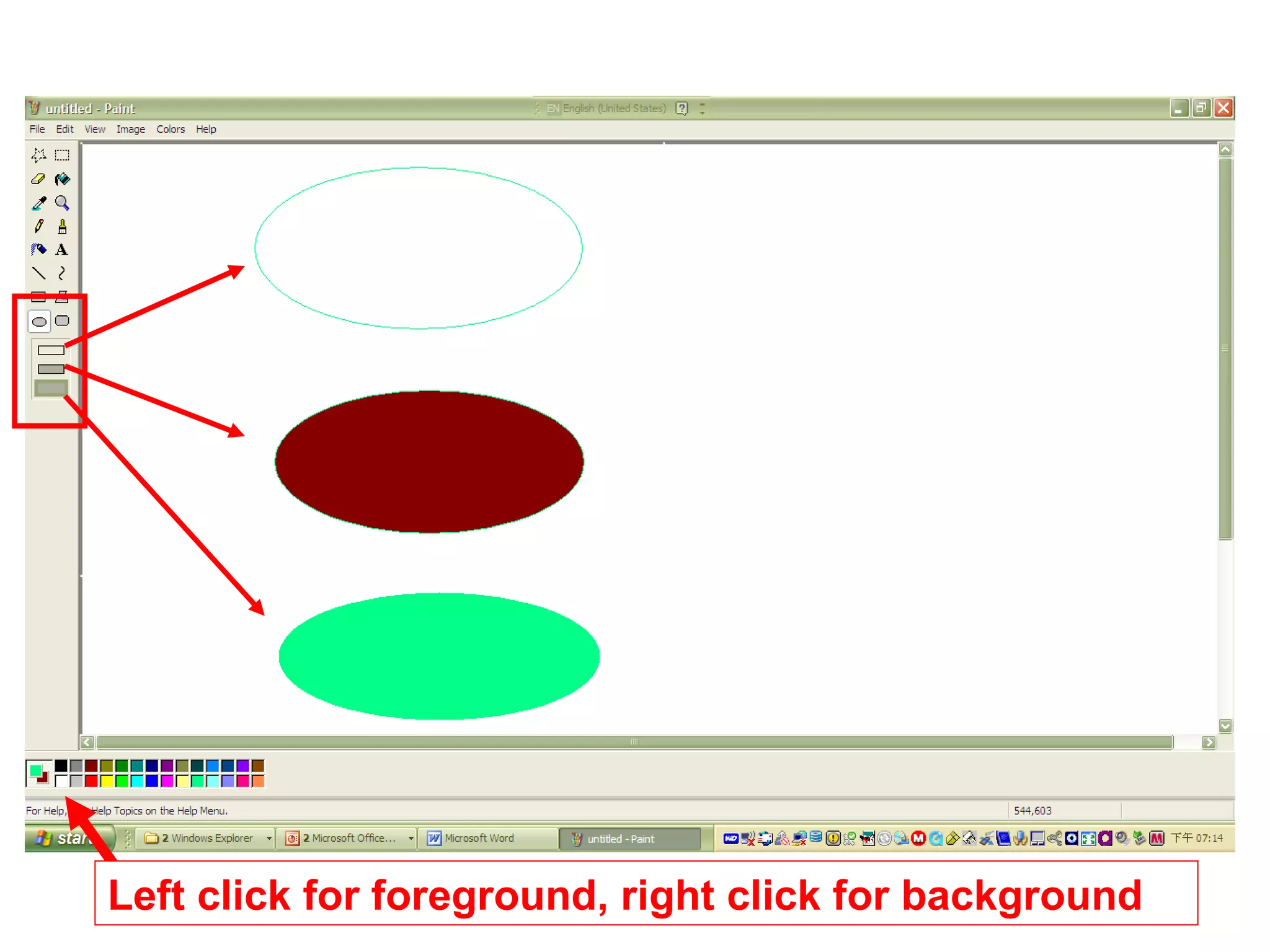 Left click for foreground, right click for background
 