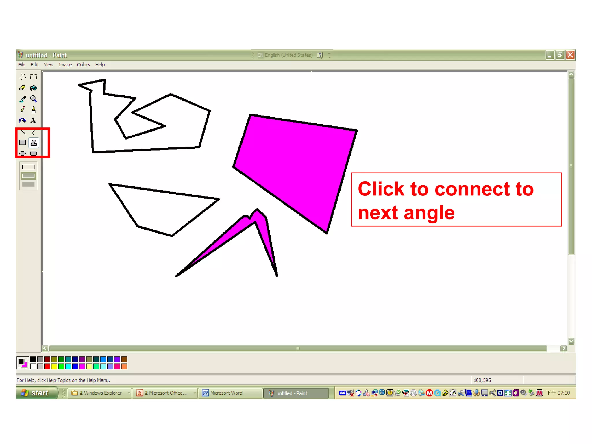 Click to connect to
next angle
 