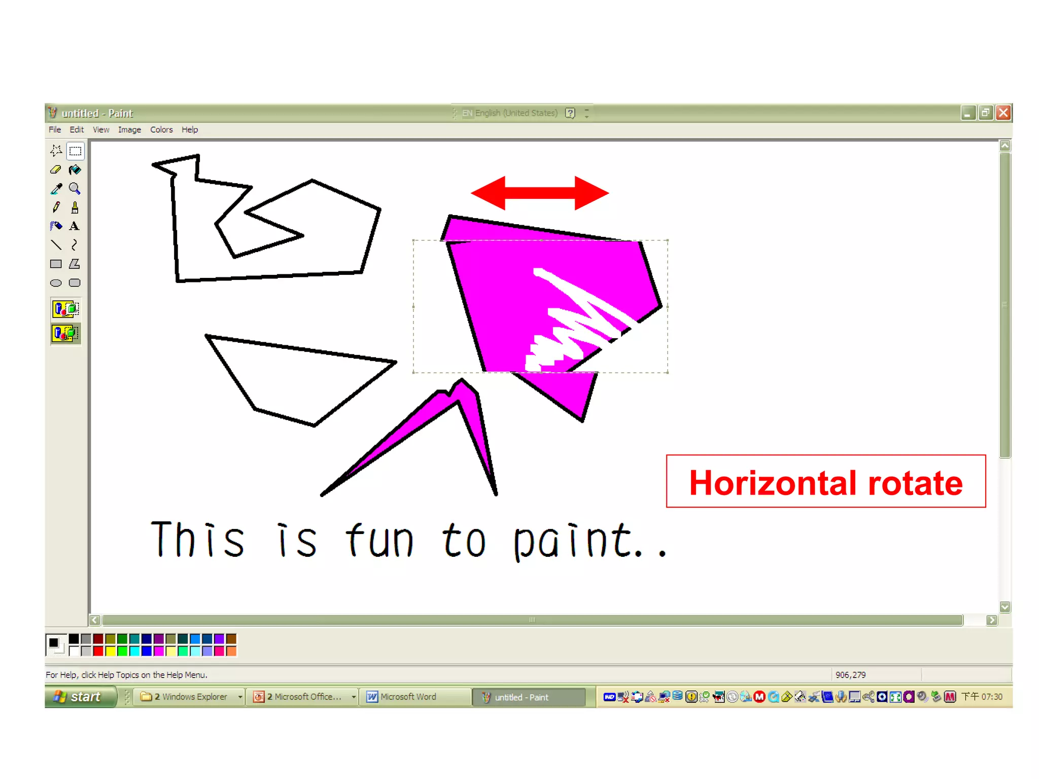 Horizontal rotate
 
