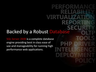 SEARCH OPTIMIZEDIIS includes rich tools to improve the volume and quality of traffic to your Web site from search engines. Use pre-built reports to analyze your site for common problems such as, broken links, duplicates and more.Visually manage your robot.txt file directly in IIS7. Manage what search engines see, track and index.Inform search engines about locations that are available for indexing through a visual sitemap editor.All enabled through a built-in, fully featured, high-performance website crawling engine.