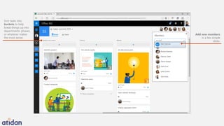 Add new members
in a few simple
clicks.
Sort tasks into
buckets to help
break things up into
departments, phases,
or whatever makes
the most sense.
 