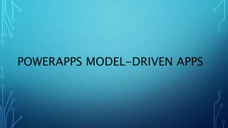 POWERAPPS MODEL-DRIVEN APPS
 