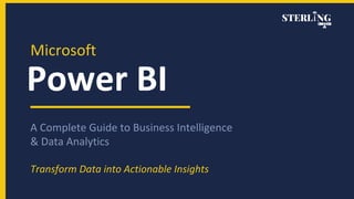 Microsoft Power BI: Data Visualization and Analytics Guide | PDF