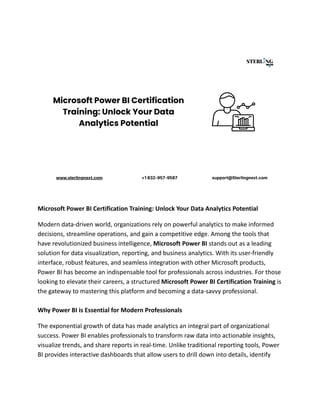 Microsoft Power BI Certification Training Online | PDF