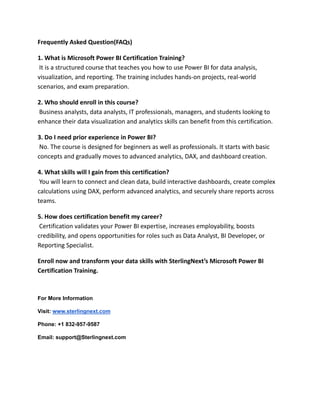 Microsoft Power BI Certification Training Online | PDF