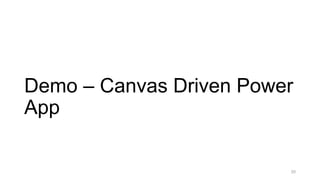 Demo – Canvas Driven Power
App
20
 