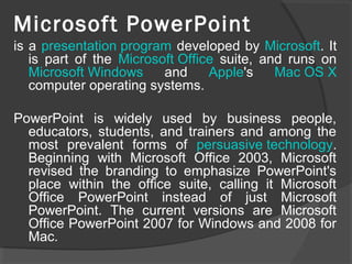 Microsoft power point | PPT