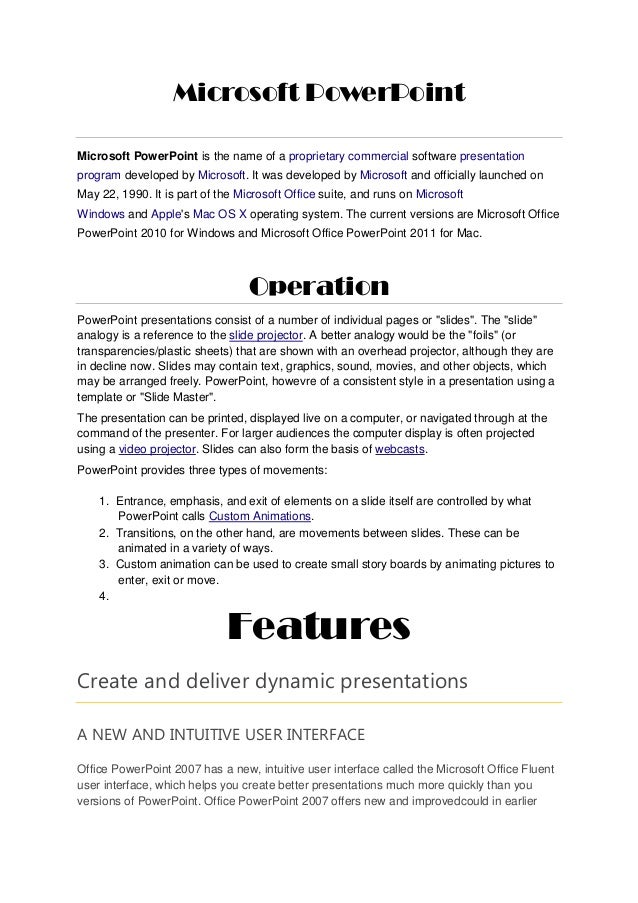 Microsoft Power Point