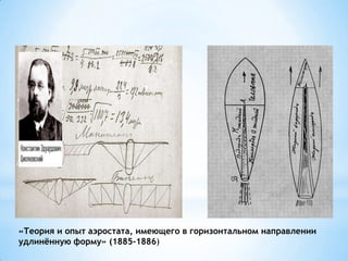 «Теория и опыт аэростата, имеющего в горизонтальном направлении
удлинѐнную форму» (1885-1886)
 