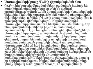 • Մուտացիաների կապը ԴՆԹ-ի վերականգնման հետ
• ԴՆԹ-ի ինքնաբախ վնասվածքները բավական հաճախ են
հանդիպում, այսպիսի դեպքեր տեղ են գտնում
յուրաքանչյուր բջջումֈ Նման վնասվածքների հետևանքների
վերացման համար գոյություն ունեն հատուկ ռեպարացիոն
մեխանիզմներֈ (Օրինակ ԴՆԹ-ի սխալ հատվածը կտրվում և
դրա փոխարեն վերականգնվում է ելակետայինը)։
Մուտացիաները առաջանում են միայն այն ժամանակ, երբ
ռեպարացիոն մեխանիզմը ինչ-որ պատճառով չի
աշխատում կամ էլ չի հասցնում հեռացնել վնասվածքներըֈ
Մուտացիաները, որոնք առաջանում են վերականգնման
համար պատասխանատու սպիտակուցները կոդավորող
գեներում, կարող են հանգեցնել այլ գեների մուտացիայի
հաճախականության բազմակի անգամ ավելացմանը
(մուտատոռ էֆեկտ) կամ նվազեցմանը (հակամուտատոռ
էֆեկտ)։
Այսպես ծայրահեղ վերականգնման համակարգի
շատ ֆերմենտների գեների մուտացիաները հանգեցնում են
մարդու սոմատիկ բջիջների մուտացիաների
հաճախականությունների կտրուկ բարձրացմանը, և դա էլ
իր հերթին հանգեցնում է պիգմենտային քսերոդերմիայի
կամ չարորակ ուռուցքային ծածկույթի զարգացմանըֈ

 