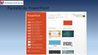 Pantalla de PowerPoint