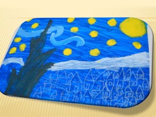 DAY NIGHT
 Doudounis Ioannis
 On the background there is a starry night. On
the bottom of the painting there is a tree.
 