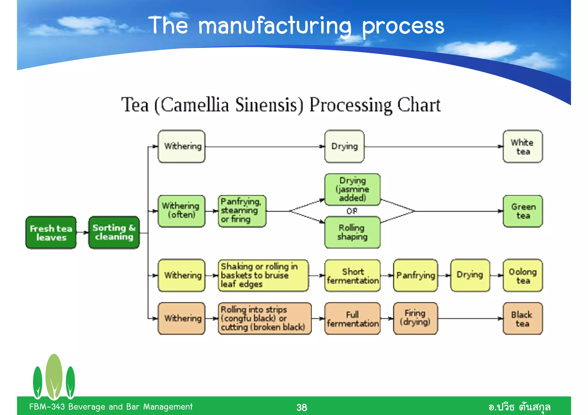 The manufacturing process




FBM-343 Beverage and Bar Management   38             .
 
