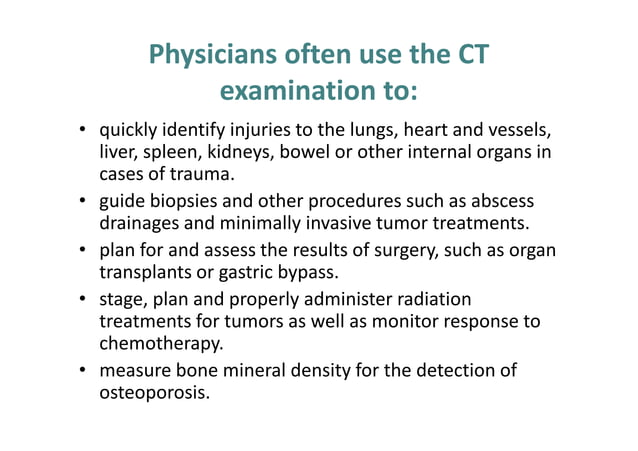 Basics of CT Scan | PDF | Lung and Respiratory Health | Diseases and ...