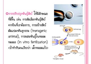   Œ
        ‹                 
            Œ    ,      Œ 




                                   By Thanyamon C.
                 (transgenic
animal),
animal),             
      (in vitro fertilization)
<Œ             ‹             Œ>
                                  31
 