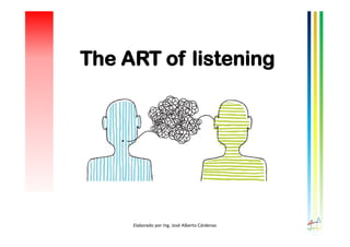 The ART of listening
Elaborado por Ing. José Alberto Cárdenas
 