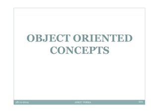28-11-2014 ANKIT VERMA 101
OBJECT ORIENTED
CONCEPTS
 