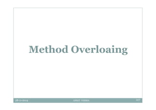 28-11-2014 ANKIT VERMA 117
Method Overloaing
 