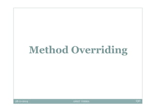 28-11-2014 ANKIT VERMA 130
Method Overriding
 