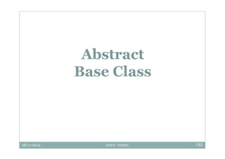 28-11-2014 ANKIT VERMA 133
Abstract
Base Class
 