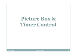 28-11-2014 ANKIT VERMA 47
Picture Box &
Timer Control
 
