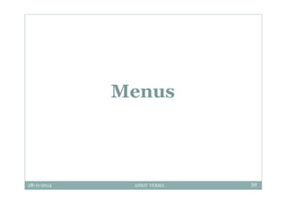28-11-2014 ANKIT VERMA 59
Menus
 