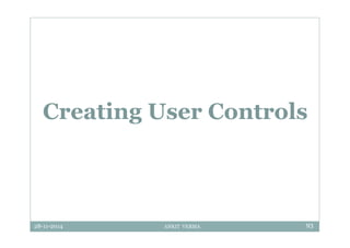 28-11-2014 ANKIT VERMA 93
Creating User Controls
 