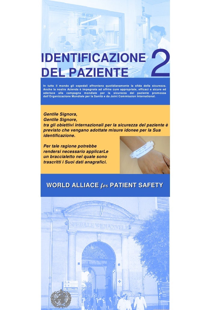rischio clinico, Identificazione del Paziente
