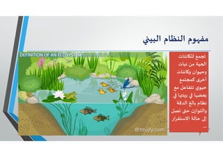 7‫د‬ ‫ﺎرواﻹﺑﺪاع‬ ‫اﻻﺑﺘ‬.‫ي‬‫اﳌﺼﺮ‬ ‫ﻣﺤﻤﺪ‬ ‫ﻛﻤﺎل‬
‫ﻮم‬ ‫ﻣﻔ‬‫اﻟﻨﻈﺎم‬‫اﻟﺒﻴ‬
‫ﺗﺠﻤﻊ‬‫ﺎﺋﻨﺎت‬ ‫ﻟﻠ‬
‫ﻧﺒﺎت‬ ‫ﻣﻦ‬ ‫ﻴﺔ‬ ‫ا‬
‫ﺎﺋﻨﺎت‬ ‫و‬ ‫وﺣﻴﻮان‬
‫ﻛﻤﺠﺘﻤﻊ‬ ‫ى‬‫أﺧﺮ‬
‫ﻣﻊ‬ ‫ﺗﺘﻔﺎﻋﻞ‬ ‫ي‬‫ﺣﻴﻮ‬
‫ﺌ‬ ‫ﺑ‬ ‫ﺎ‬ ‫ﻌﻀ‬‫ﺎ‬
‫اﻟﺪﻗﺔ‬ ‫ﺑﺎﻟﻎ‬ ‫ﻧﻈﺎم‬
‫ﺗﺼ‬ ‫ﺣ‬ ‫ن‬‫واﻟﺘﻮاز‬‫ﻞ‬
‫اﻻﺳﺘﻘﺮ‬ ‫ﺣﺎﻟﺔ‬ ‫إ‬‫ار‬
...
 