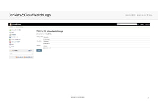 あなたの側で、あなた以上に考える。JenkinsとCloudWatchLogs
21
 