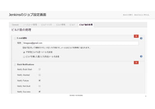 あなたの側で、あなた以上に考える。Jenkinsのジョブ設定画面
9
 