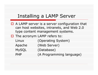Lamp Server With Drupal Installation