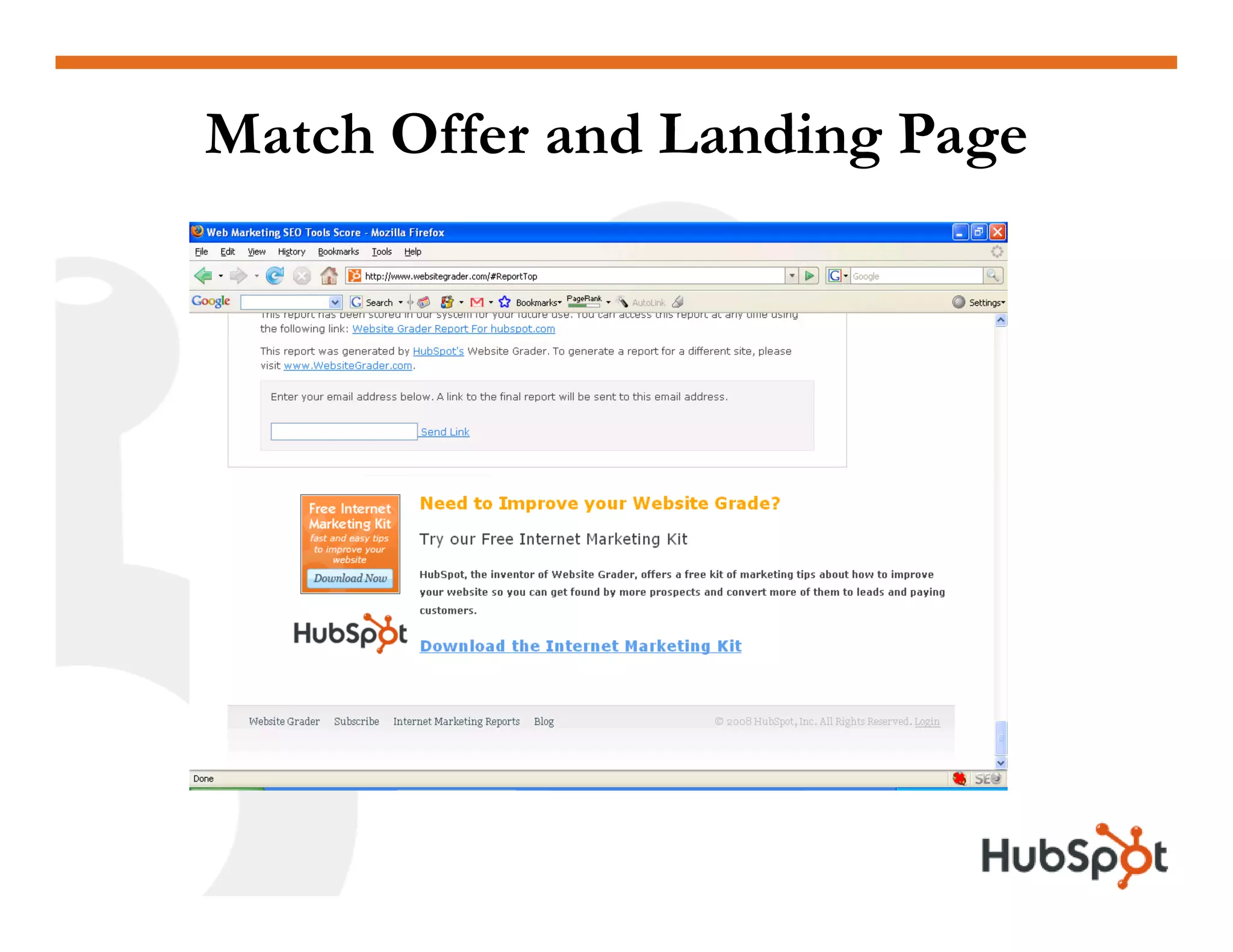 Lead Generation - Landing Page HubSpot May2009