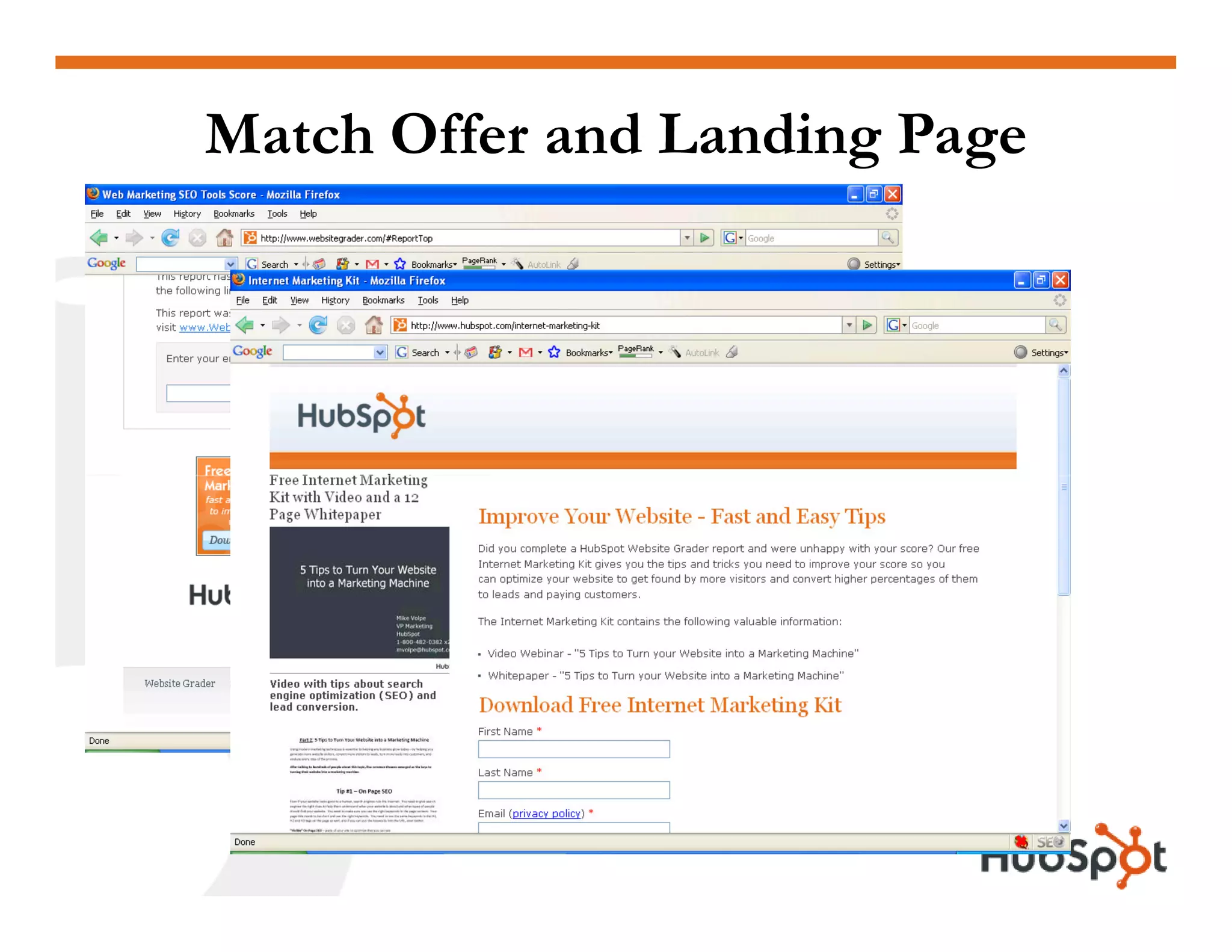 Lead Generation - Landing Page HubSpot May2009