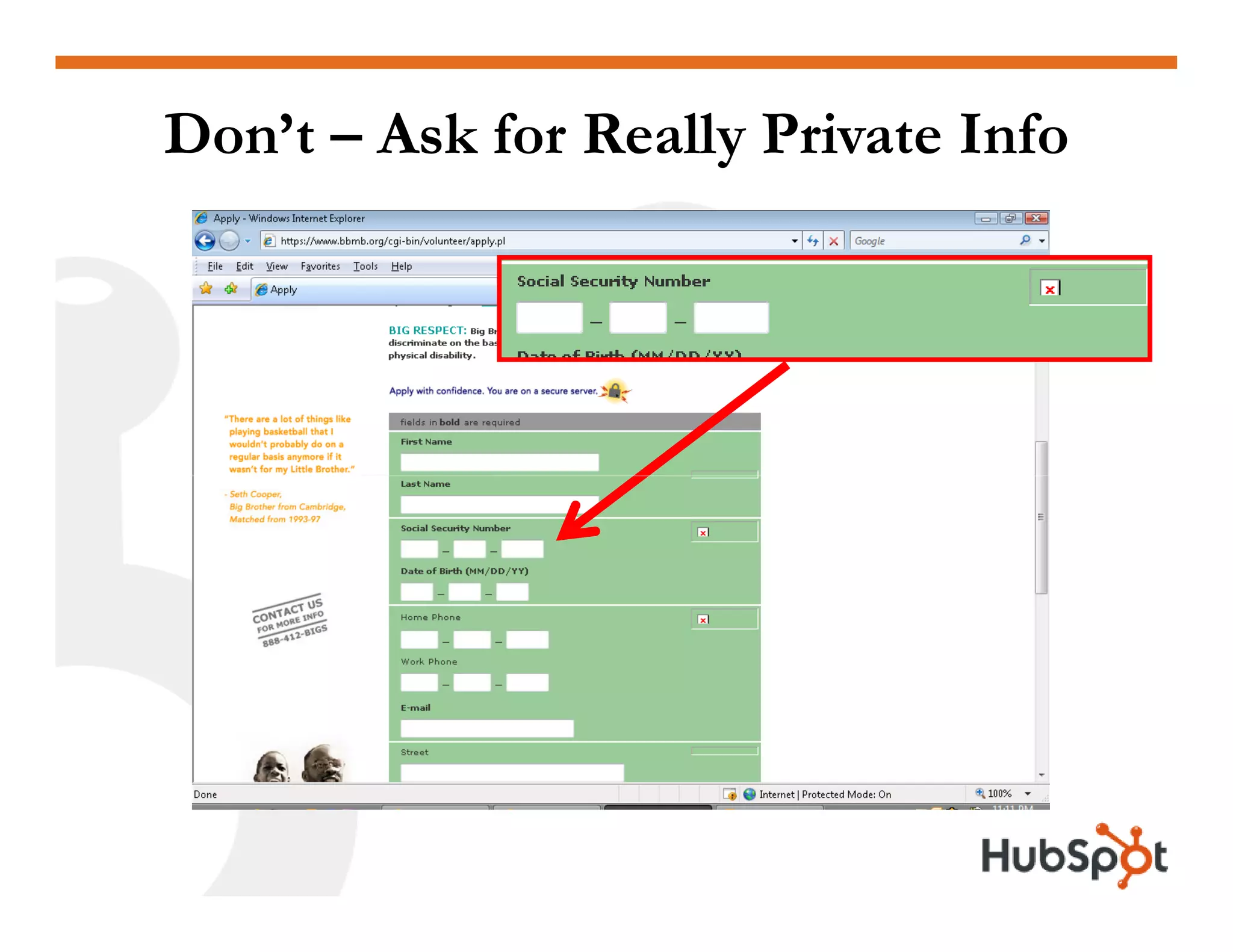 Lead Generation - Landing Page HubSpot May2009