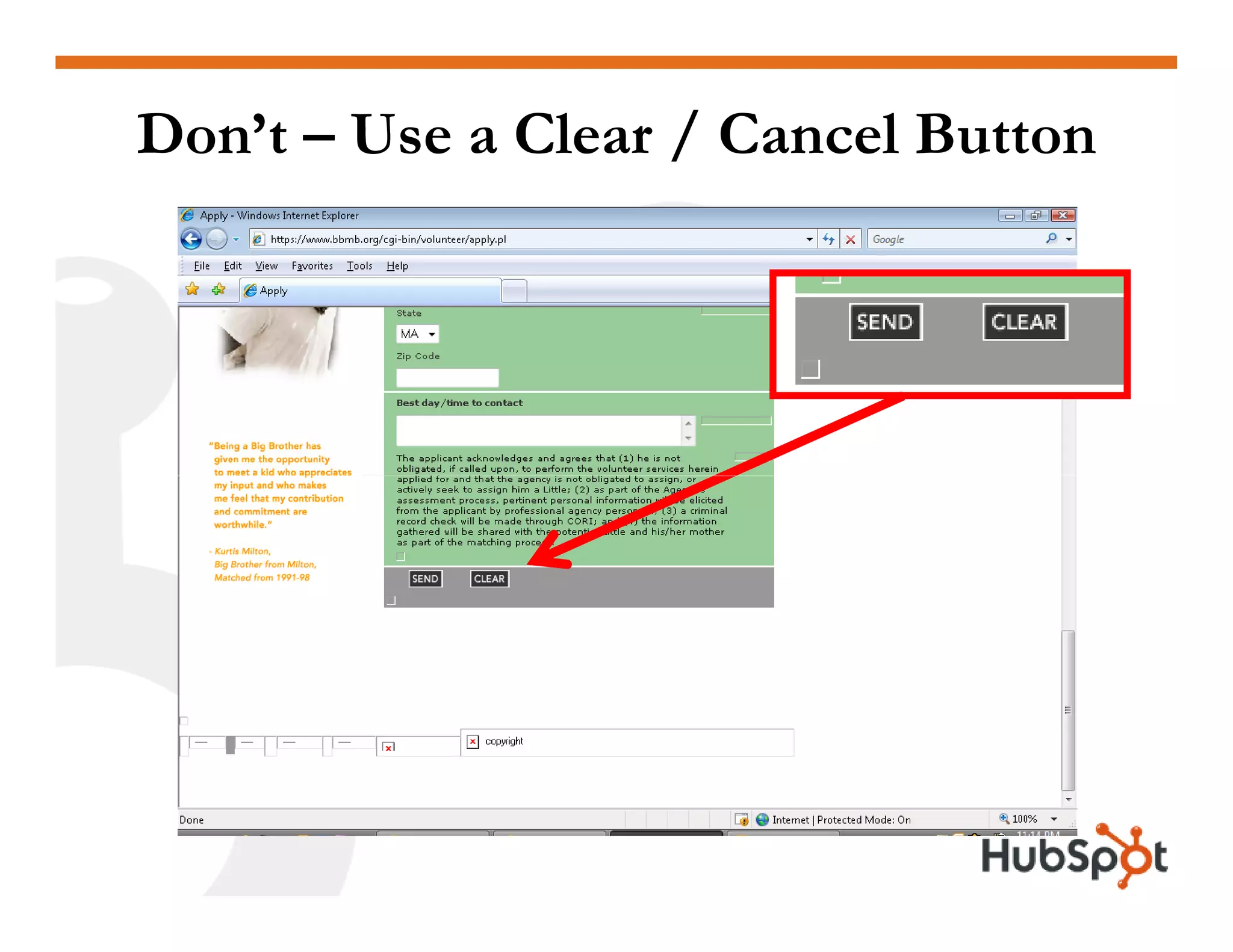 Lead Generation - Landing Page HubSpot May2009