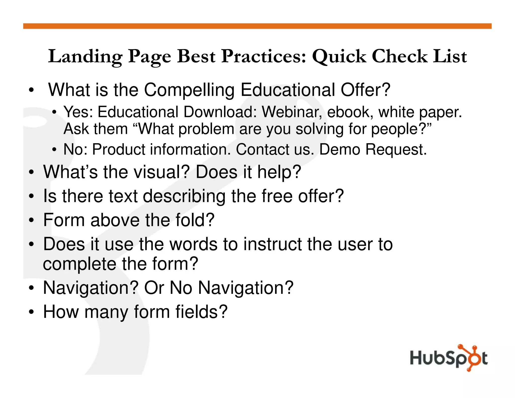 Lead Generation - Landing Page HubSpot May2009