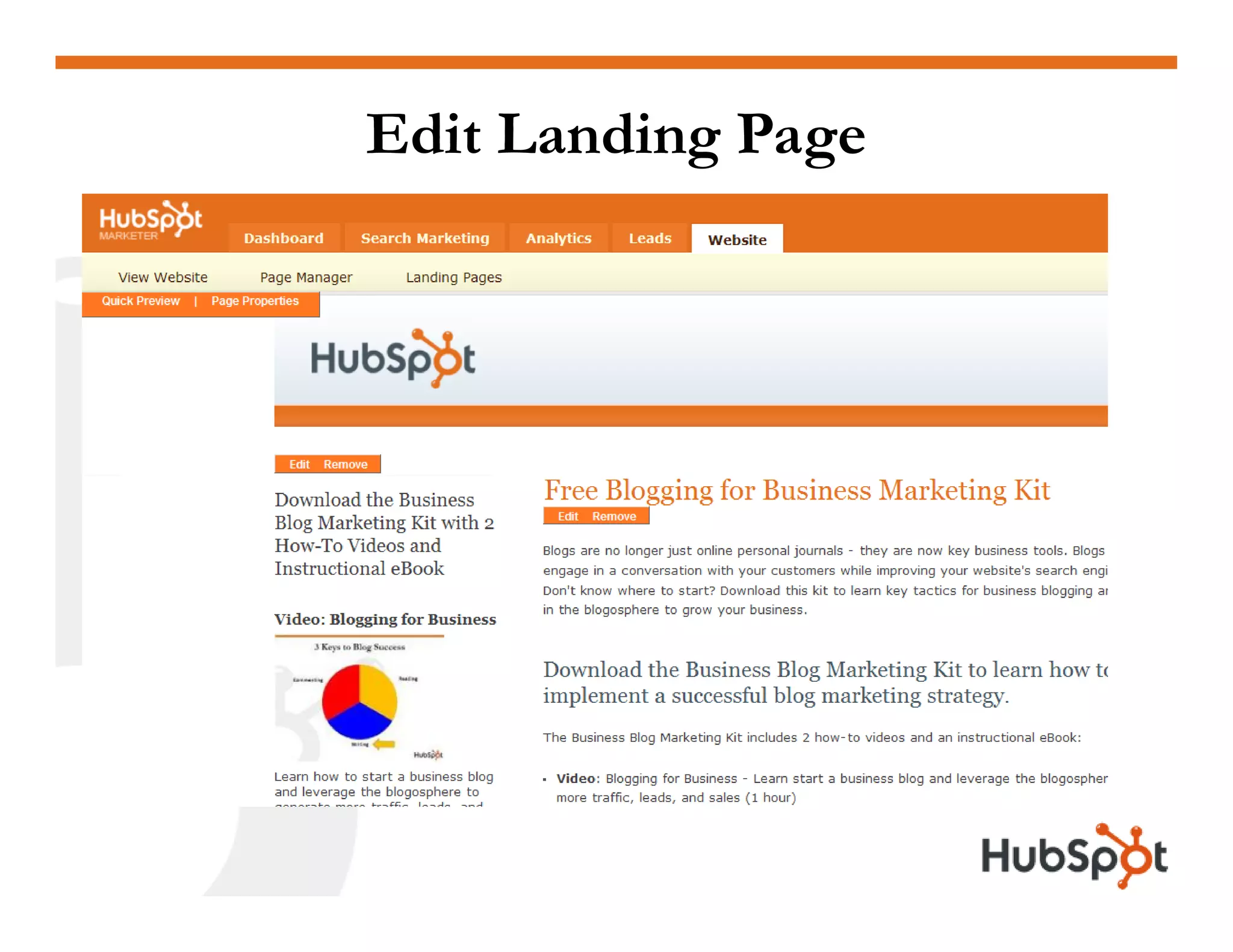 Lead Generation - Landing Page HubSpot May2009