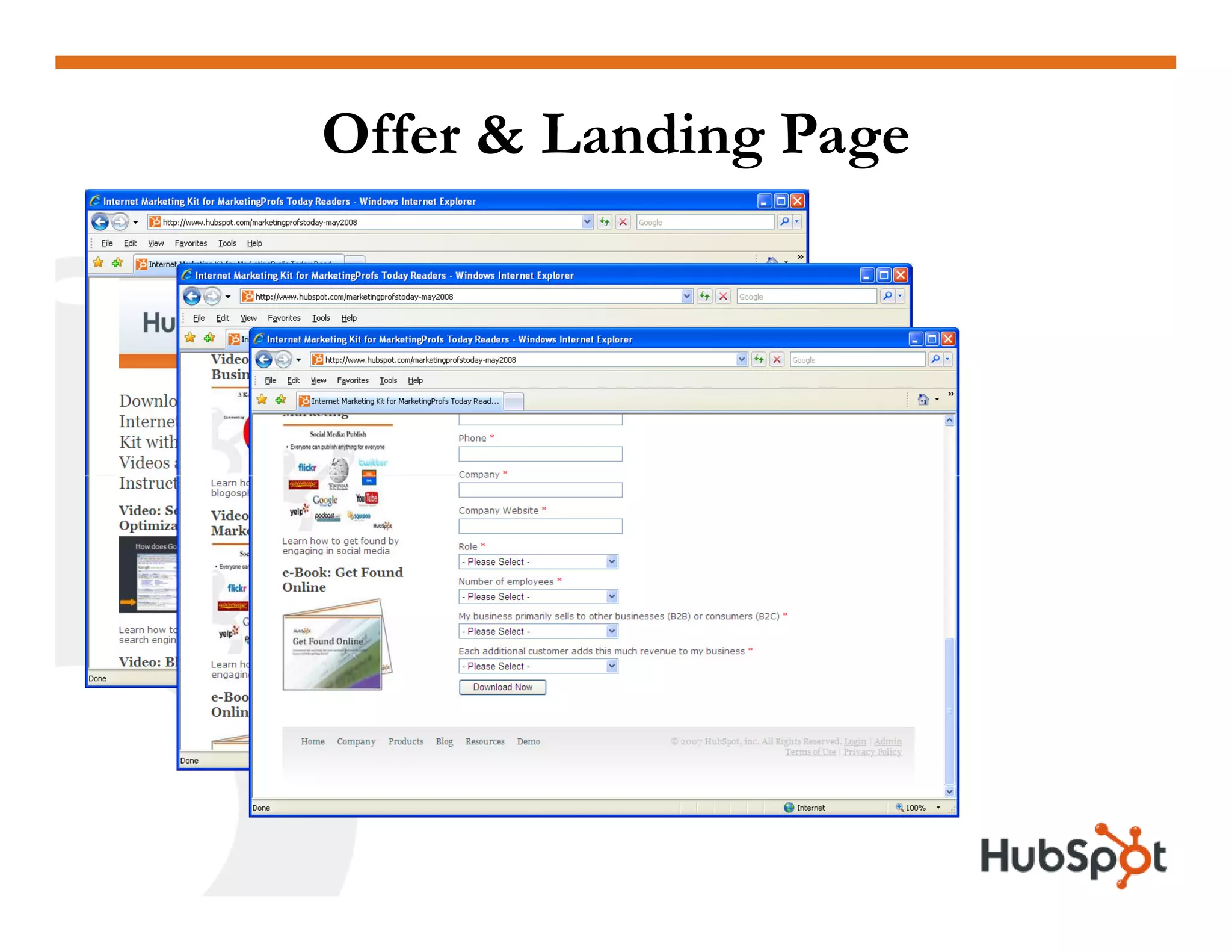 Lead Generation - Landing Page HubSpot May2009