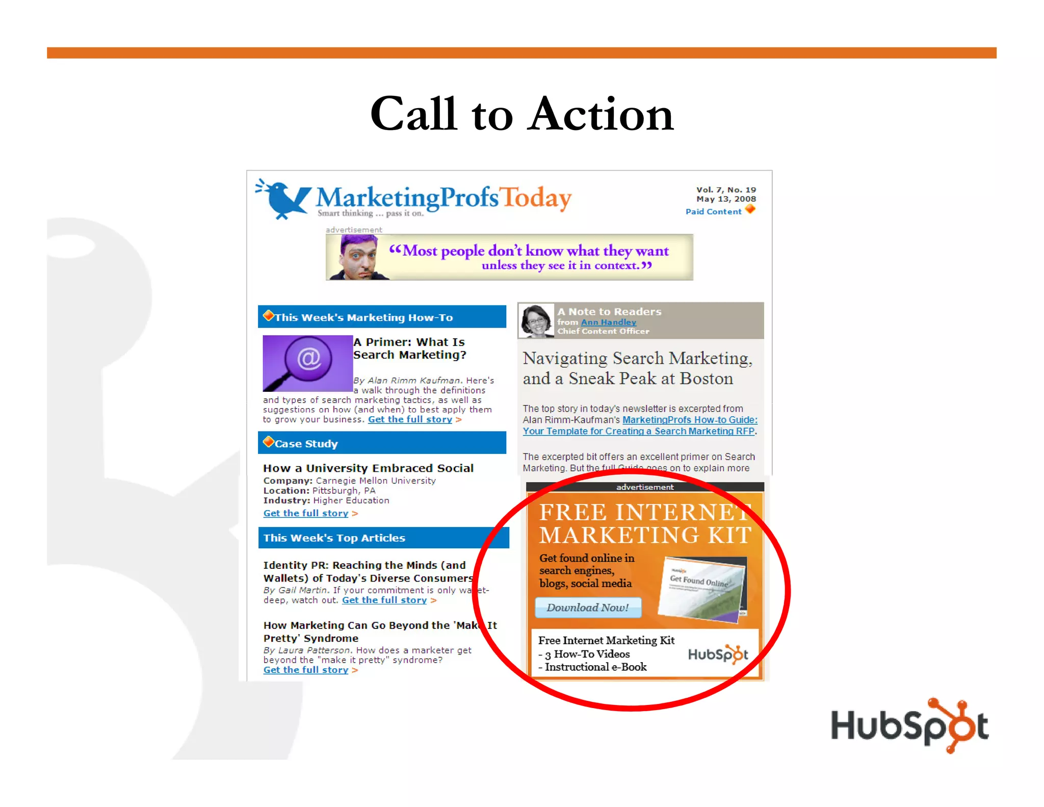 Lead Generation - Landing Page HubSpot May2009