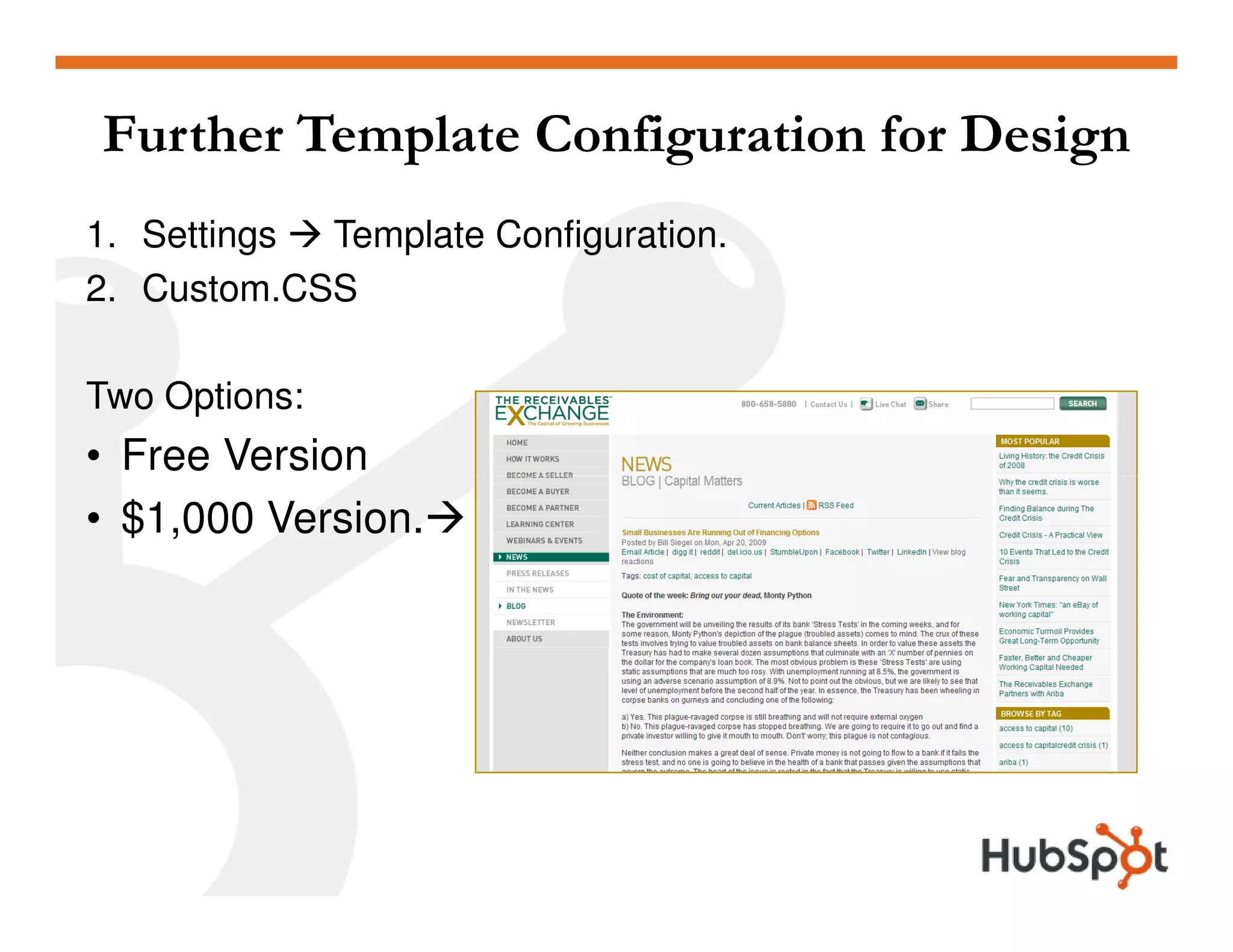 Lead Generation - Landing Page HubSpot May2009