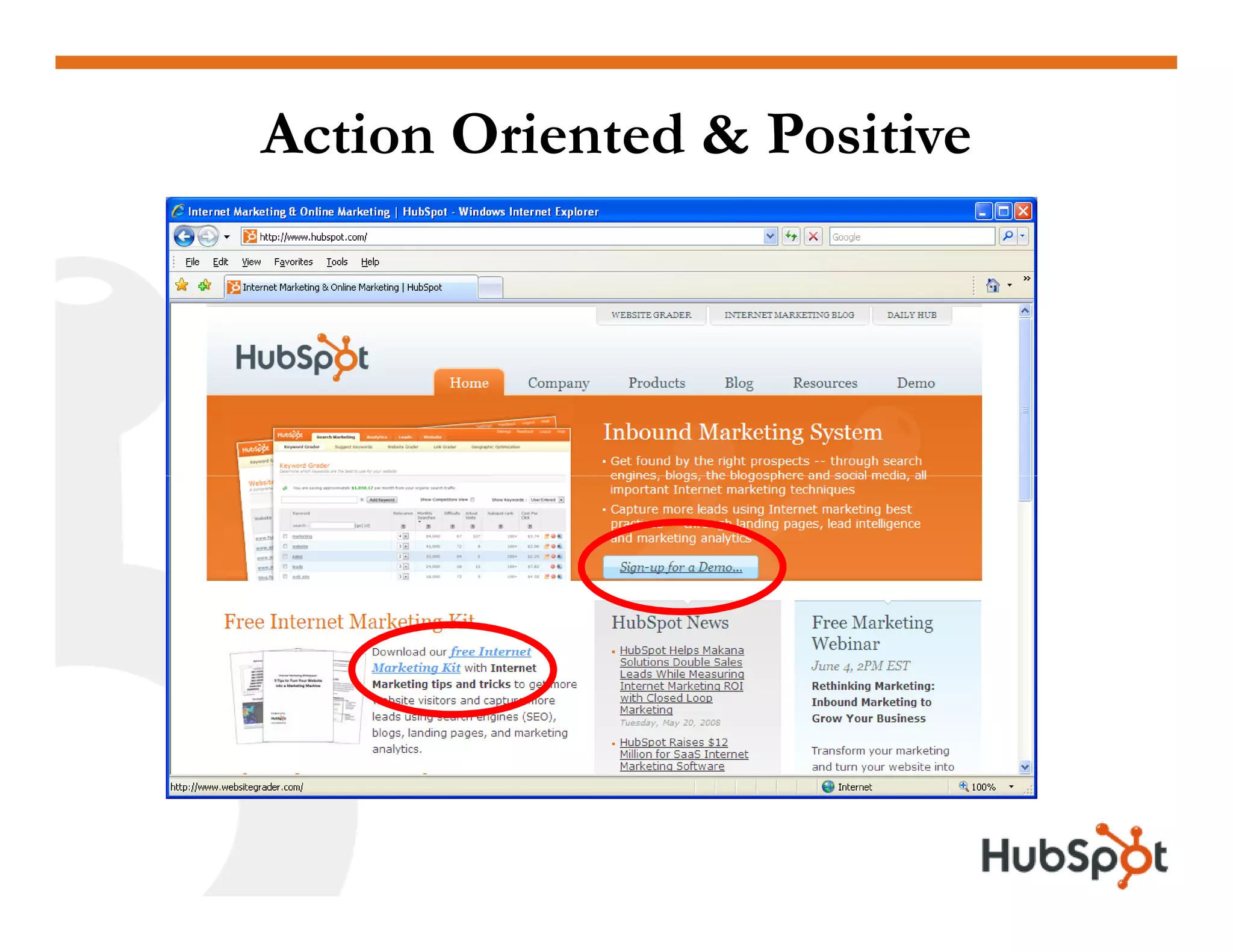 Lead Generation - Landing Page HubSpot May2009