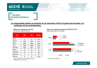 1. SOLIDEZ
MACROECONÓMICA


La responsable política económica le ha merecido al Perú el grado de inversión y la
    confia...