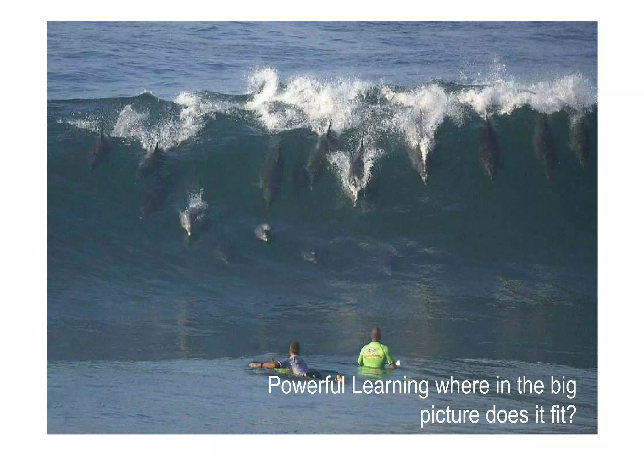 Powerful Learning where in the big
                picture does it fit?
 