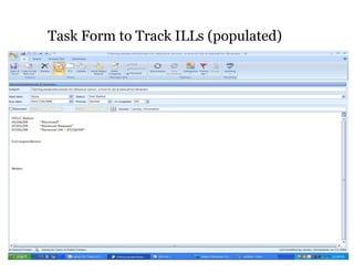 Task Form to Track ILLs (populated)
 