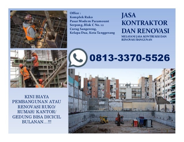 High Quality Hp Wa 0813 3370 5526 Jasa Bangun Rumah Jabodetabek