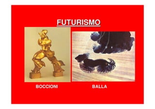 FUTURISMOFUTURISMO
BOCCIONI BALLA
 